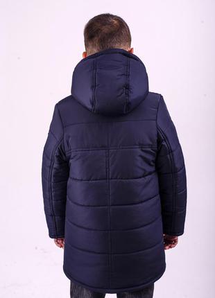 Зимняя удлиненная куртка-парка для мальчика на овчине 110,116,122,128,134,140,1466 фото