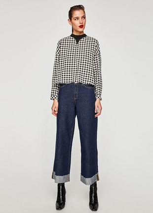 Вільна віскозна сорочка в клітку zara