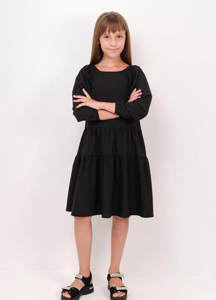Платье стильное для девочки черное