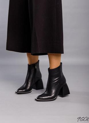 Кожаные ботильоны натуральная кожа женские ботинки на каблуке