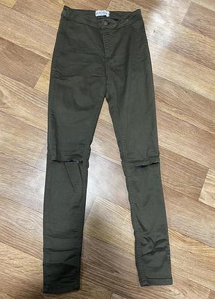 Скінні хакі висока посадка