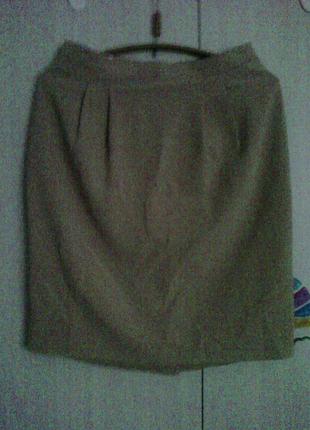 Легкая офисная юбка-миди  на подкладке с карманами, размер 46 (укр)1 фото