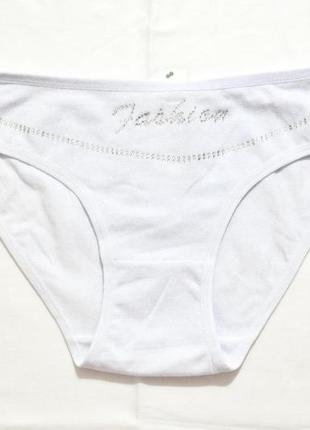 Ailidais трусики женские белые декор термостразы классика бикини слипы хлопок/спандекс