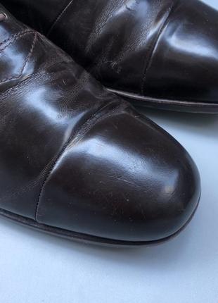 Prada мужские туфли из натуральной лаковой кожи оксфорды классика на шнуровке оригинал6 фото