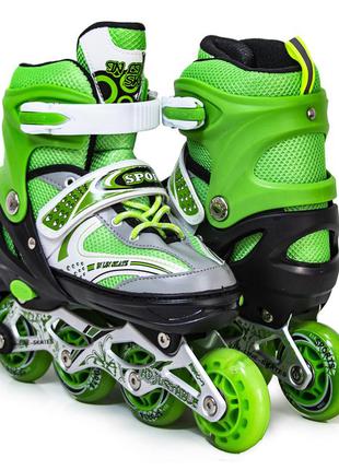 Роликовые коньки happy sport green. от 28 до 41 размера.