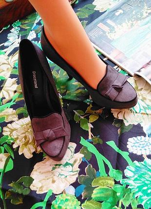 Удобные серые туфли на шпильке с бантом graceland  37 размер