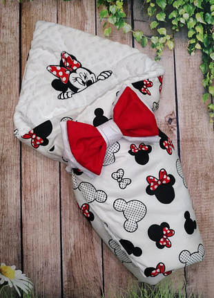 Велюровый конверт - одеяло на выписку с вышивкой , лето, деми, зима