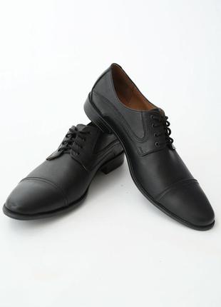 Чоловічі класичні шкіряні чорні туфлі1 фото