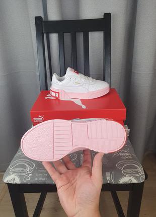 Кроссовки женские пума кали белые с розовым. обувь для подростков puma basket cali white/pink2 фото