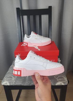 Кроссовки женские пума кали белые с розовым. обувь для подростков puma basket cali white/pink9 фото