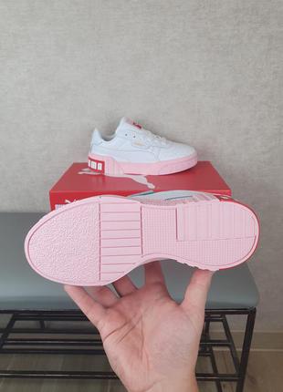 Puma cali bold white pink білі підліткові кросівки. пума калі болд в білому кольорі кроси3 фото