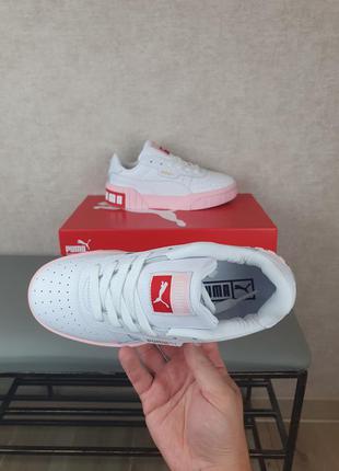 Puma cali bold white pink білі підліткові кросівки. пума калі болд в білому кольорі кроси10 фото