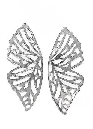 Сережки крила метелика великі ефектні сережки метелики2 фото