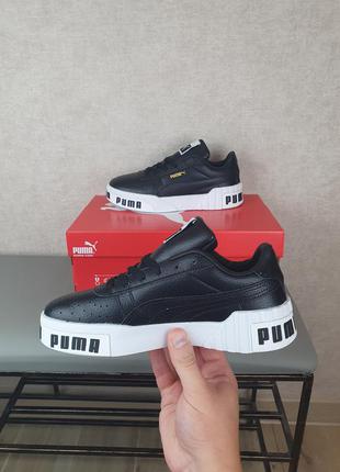 Женские и подростковые кроссовки puma cali sneakers черно-белые. черные кроссовки женские пума кали6 фото