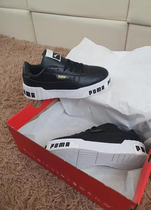 Кроссовки женские осенние puma cali bold black white. осенняя женская обувь пума кали болд черные2 фото