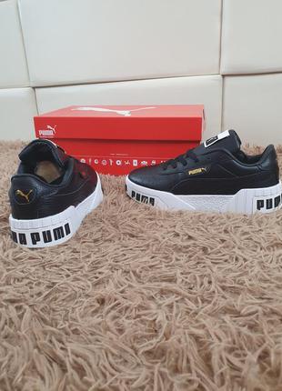 Кросівки жіночі осінні puma cali bold black white. осіння жіноче взуття пума калі болд чорні3 фото