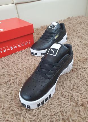 Кроссовки женские осенние puma cali bold black white. осенняя женская обувь пума кали болд черные4 фото