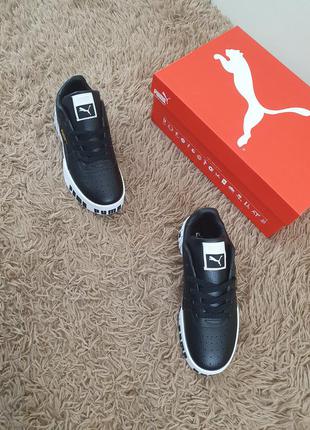 Кроссовки женские осенние puma cali bold black white. осенняя женская обувь пума кали болд черные8 фото