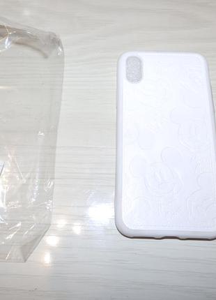 Чехол накладка mytouch для iphone x/xs mickey mouse faux leather white3 фото