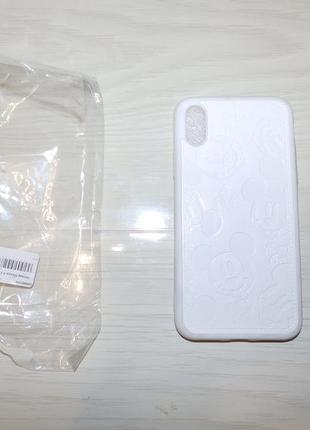 Чехол накладка mytouch для iphone x/xs mickey mouse faux leather white1 фото