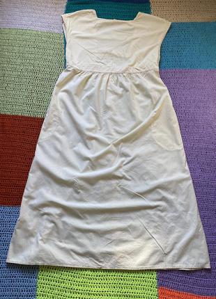 Сукня міді з відкритою спиною 100%бавовна з кишенями