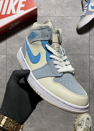 Кросівки  nike air jordan 1 retro light blue.2 фото