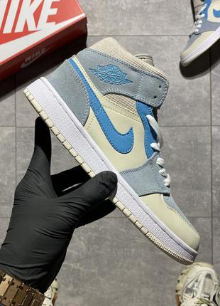 Кросівки  nike air jordan 1 retro light blue.1 фото