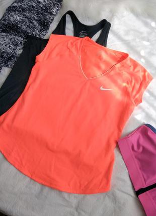 Оранжевая неоновпя футболка найк nike 36 38 s m
