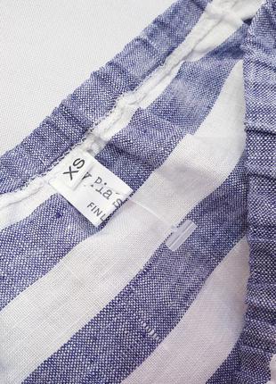 Pias design финляндия льняная блузка блузка в полоску xs натуральный лен4 фото