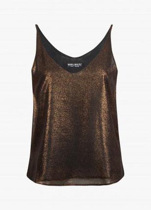 Нарядная майка оттенка metallic gold, р. евро 40