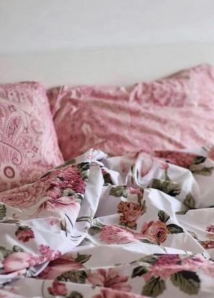 Постільна білизна / постельное белье "розовая нежность" , 💯 хлопок, разные размеры2 фото
