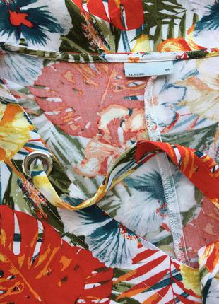 Стильная натуральная свободная блуза футболка цветочный принт laura torelli3 фото