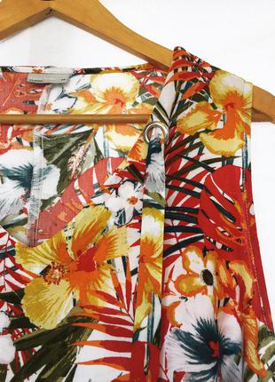 Стильная натуральная свободная блуза футболка цветочный принт laura torelli5 фото