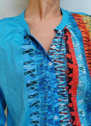 Сорочка в принт візерунок рукав ліхтарик блуза7 фото
