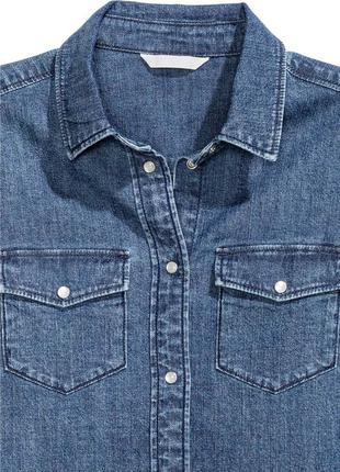 Приталенная джинсовая рубашка от h&m3 фото