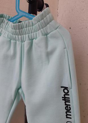Плотные спортивные джоггеры слоучи спортивные штаны мятного цвета 116 р2 фото