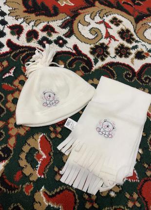 Новый флисовый набор шапка и шарф 46-48