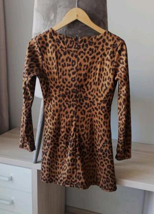Платье платье платье леопард сукейнка длинный рукав2 фото
