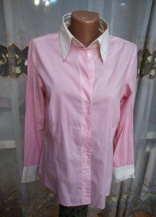 Стильна брендовий натуральна блуза сорочка рожевий зефір, 12_14