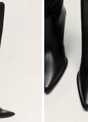 Жіночі шкіряні високі чоботи ботфорти іспанія mango європа оригінал3 фото