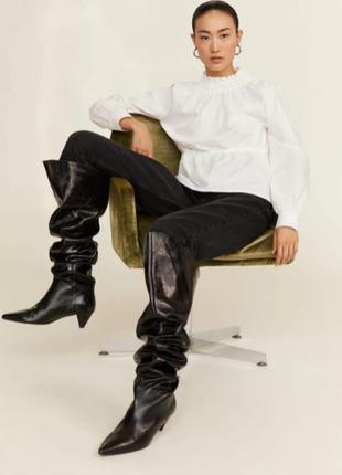 Женские кожаные высокие сапоги ботфорты испанского бренда  mango европа оригинал1 фото