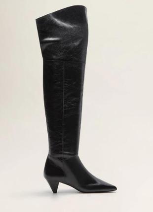 Женские кожаные высокие сапоги ботфорты испанского бренда  mango европа оригинал2 фото