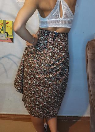 Крутейшая юбка в цветочек с подкладкой2 фото