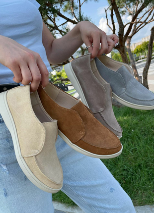Туфли лоферы женские замшевые, кожаные2 фото