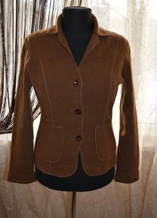 Натуральный, более узкий моделирующий теплый пиджак, жакет, шерсть, трикотаж