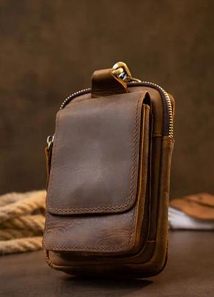 Сумка на пояс чоловіча шкіряна