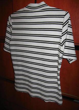 Гольф полоска бело-черный 4