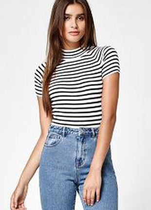 Гольф полоска бело-черный 2