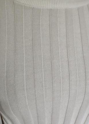 Белый свитер лонгслив джемпер вискоза лапша рубчик3 фото
