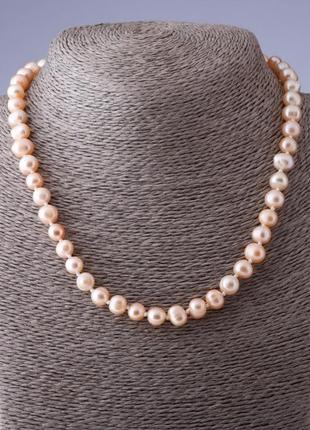 Намисто з натурального рожевих перлів